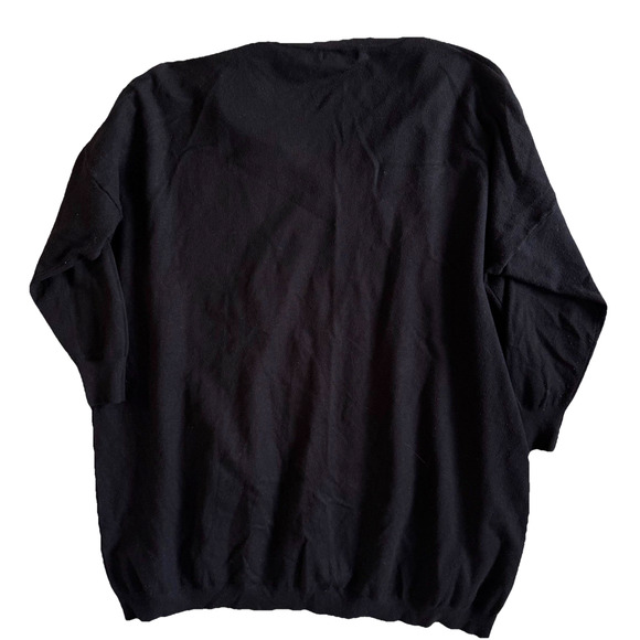 Lulus Black Oversized Sweater Or Mini Dress Tunic V Neck Size Large/XL Stretchy - Picture 1 of 5